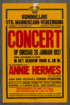 700060 Affiche van de Koninklijke Utrechtse Mannenzangvereniging met een concert met Hans Ponten aan de vleugel en met ...